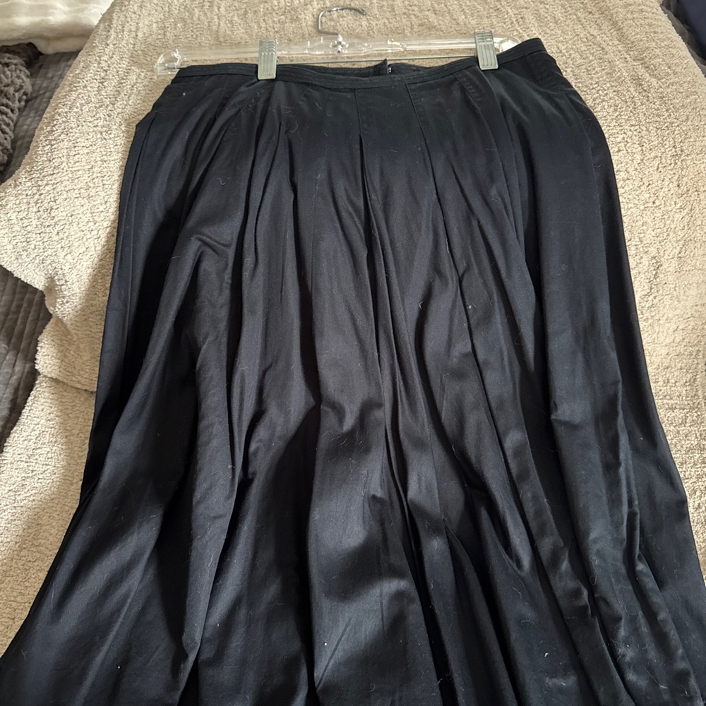Cotton 25"L Midi RL Black Women's Skirt